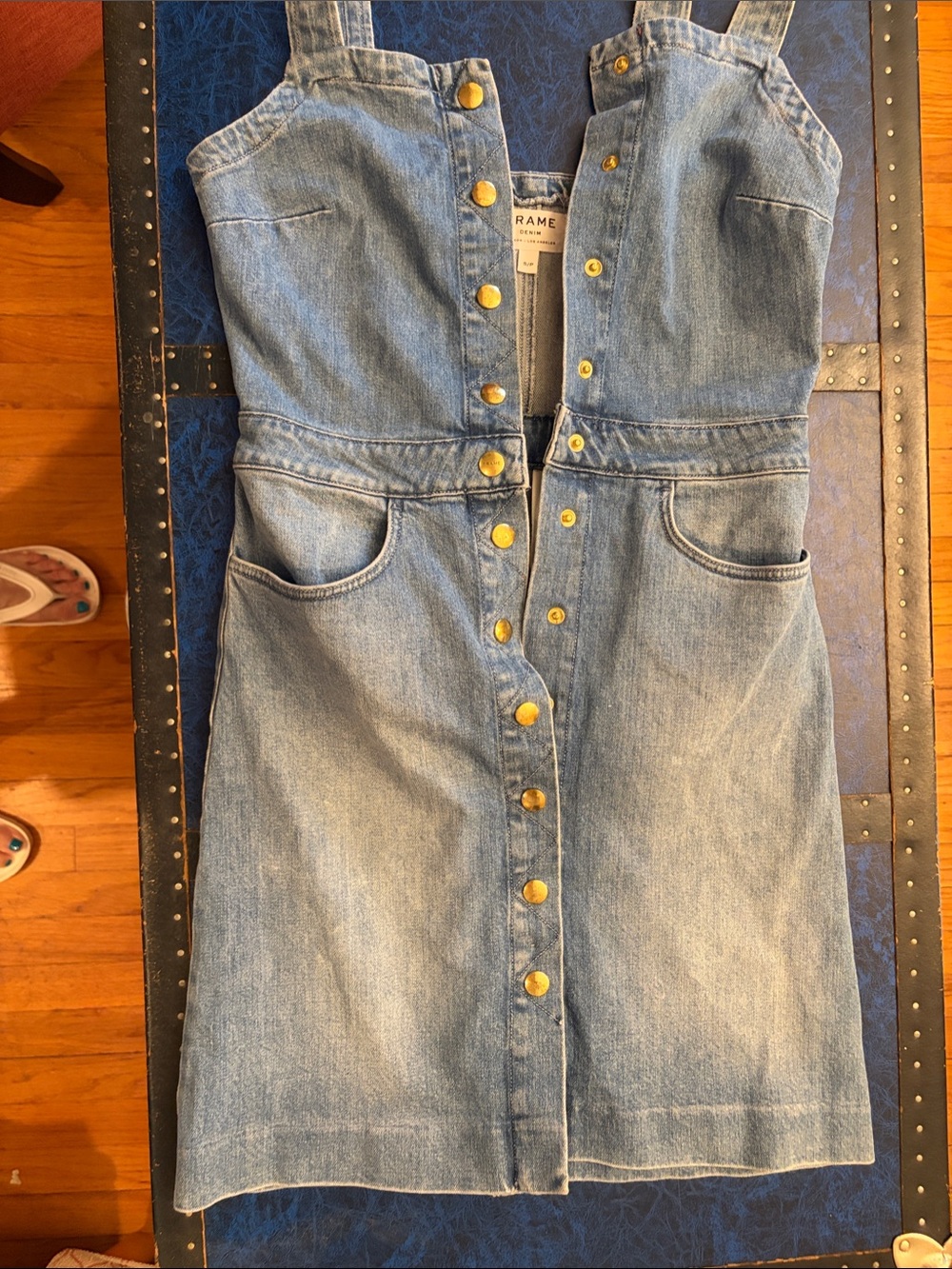 Frame Denim Light Blue Button-Front Denim Jumper